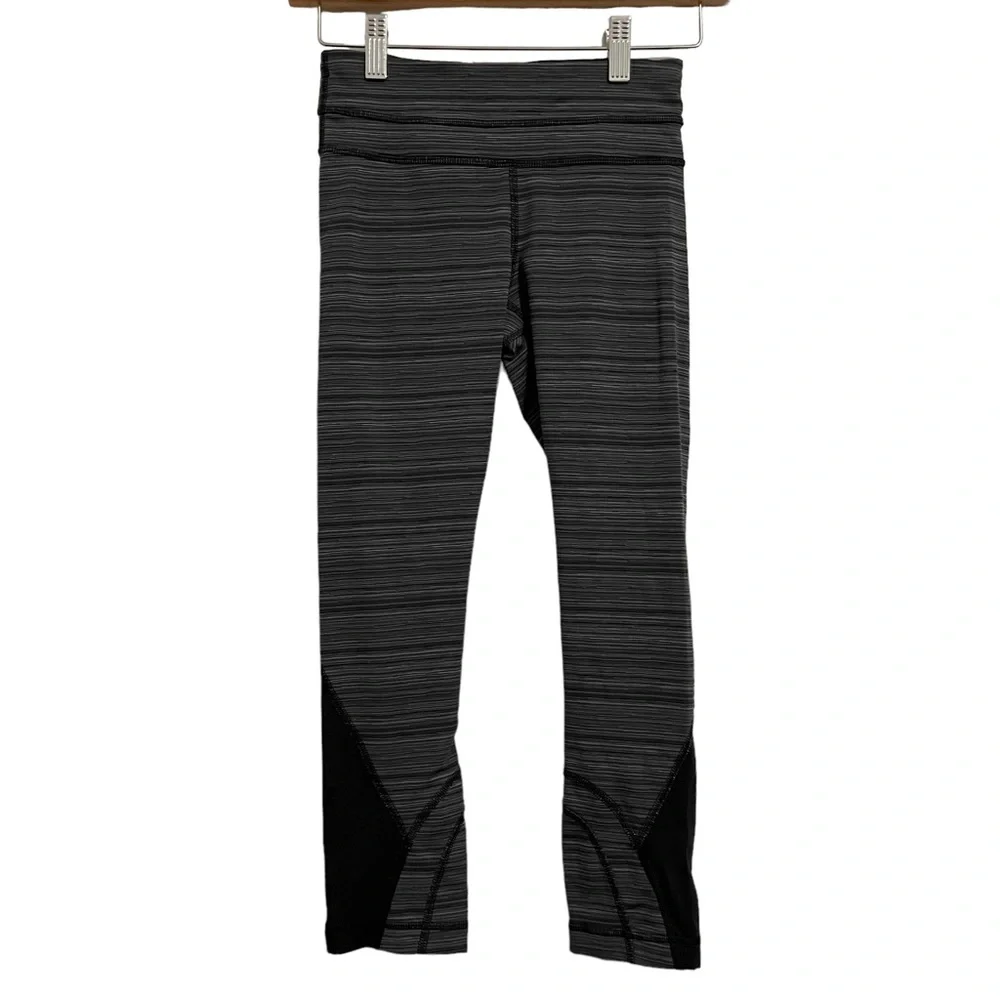 Lululemon Run Inspire Crop II Cyber Stripe Gray 2